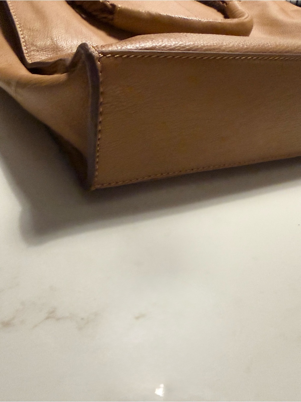 Lucky Brand Mina Tan Leather Tote Boho Chic - Picture 8 of 12